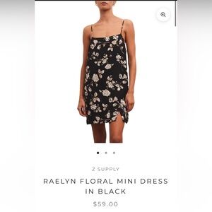 Z Supply Black and White Floral Slip Dress